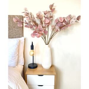 6x Pink Eucalyptus Spray Stem 32.5" - Faux Eucalyptus Branch blush pink
